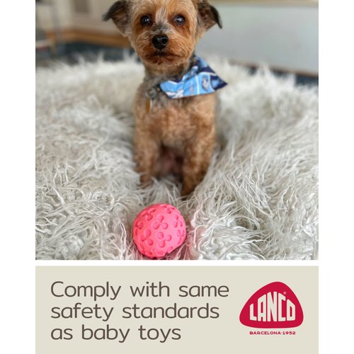 Small Ball Dog Toy - 100% Natural Rubber (Latex) - Soft Squeaky Dog Toy - Small Dogs Puppies - Indoor Play - Free from Harmful Chemicals - Small (2.35") - Set of 2 Pink