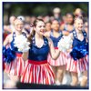 10 Pcs 4th of July Glitter Cheer Hair Bows 8'' Patriotic Cheerleader Hair Bows Red White Blue America Flag Hair Bow with Elastic Ponytail Holder Independence Day Hair Accessory for Kids (Stylish)