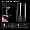 AddFavor XXL Gel X Nail Tips Square 240pcs Extra Long Clear Tapered Square Fake Nails Full Cover False Nail Tips for Acrylic Nail Extension