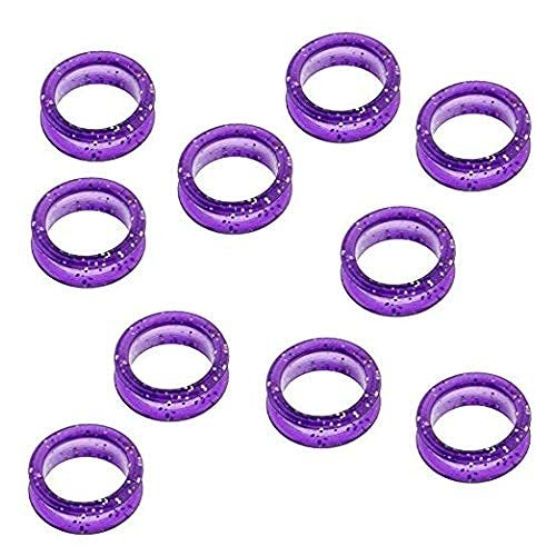 Cafurty 10 Pieces Barber Hair Shears Scissors Finger Rings Rubber suit for Hairdressing Barber Scissors (Shiny Blue)