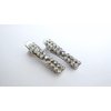 Generic 2 small silver metal crystal alligator hair pin clip barrettes fine thin hair