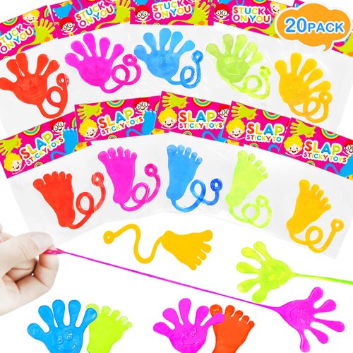 Sticky Hands & Feet Party Favors Supplies for Kids (20 PCS), Christmas Birthday Pinata Goodie Bag Stocking Stuffers Fillers for Toddlers, Classroom Students Treats Prizes Toys Gifts for Boys Girls