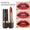 BLUE LOVE Non-Stick Cup Not Fade Lipstick, Not Fade Lip Gloss, Long Wear Lipstick Waterproof Smudge Proof Lip Stick, Nourishing & Long-Lasting Makeup for Women (03 Brownish Red)