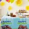 GZBJMYGS Truck Happy Birthday Tablecloth Truck Party Plastic Supplies Car Theme Boys Girls Green Birthday Party Supplies Party Picnic Camping Plastic Table Cover Decorations