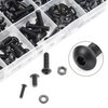 HELIFOUNER 1280 Pieces Button Head Socket Cap Screw Bolts, Flat Washers and Nuts Assortment Kit, 10.9 Grade Alloy Steel, Full Thread (M2 M3 M4 M5)
