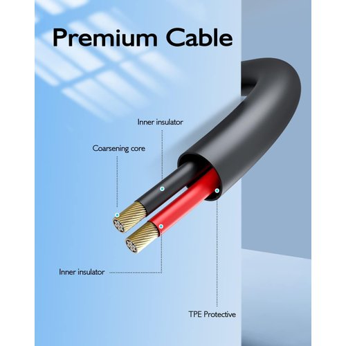 eeTao USBC Charging Cable Compatible with LectroFan Micro2 ASM1021-K ASM1021K Non-Looping Sound Machine and Stereo Bluetooth Speaker Rechargeable Battery Power Supply Cord