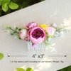Fangsen Silver Wedding Rose Flower Pinecones Hair Comb Bridal Flower Hair Clip Floral Christmas Hair Accessories (Pink)