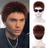 SEVENCOLORS Mens Wig Short Auburn Wigs for Men Male Natural Straight Hair Synthetic Wigs Lightweight Buzz Cut Cosplay Daily Wig