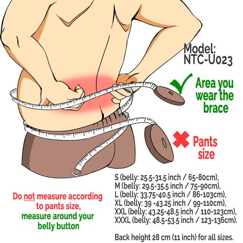 NeoTech Care Adjustable Double Pull Lumbar Brace/Lower Back Belt, Black, Size XXXL