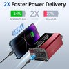 400W Power Inverter DC 12V to 110V AC Car Inverter Converter with 4.8A Dual USB Charging Ports and Dual AC Outlets Car Adapter LCD Display for Laptop Computer - Red