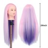 Mannequin Head with Hair, Eumos 29'' Doll Head for Hair Styling Training Head Manikin Practice Cosmetology Doll Head Styling Hairdressing Training Braiding Heads with Clamp Holder (Pink Purple)