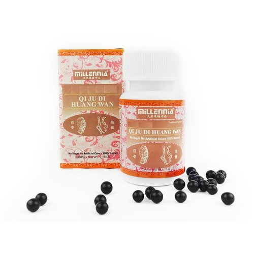 MILLENNIA Herbal Supplement Pills - Qi Ju Di Huang Wan - 12 Bottle Pack (200 Pills/Bottle)