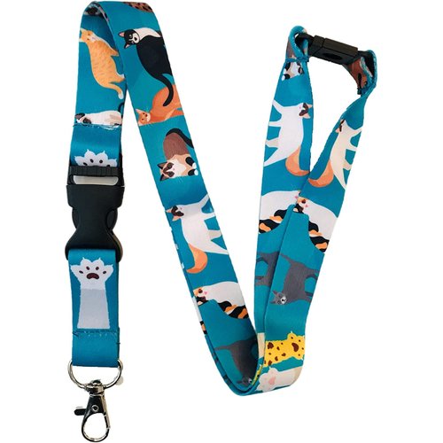 Kitty / Cats Print Neck Lanyard With Detachable Buckle Clip & Safety Breakaway