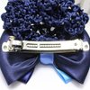 KDDOM Lady Bow Hair Bun Net,Professional Woman Bowknot Decor Barrette Snood Net Hair Clip(Blue)