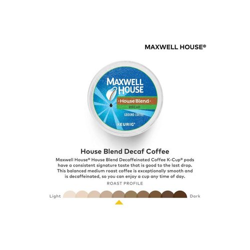 Maxwell House House Blend Decaf Coffee K-Cups, 24 Count (Pack of 2)