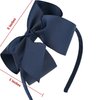 MEEDEE Navy Headband with Bow Fashion Solid Grosgrain Ribbon Hair Bows Big Bow Headbands for Girls Toddler Teens Kids Holiday Dress Decoration Makeup Cosplay Party Headwear Handmade