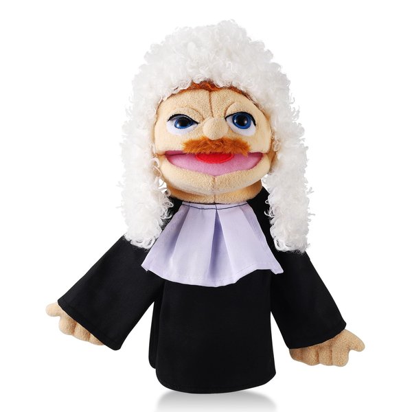Role Play Hand Puppets Hand Plush Chef Doctor Fireman Pirate Detective Athlete Nurse Worker Hand Puppet Toys Puppets for Kids Storytelling Imaginative Pretend Play Teaching Preschool(Judge)