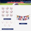 Baseball Birthday Party Decorations, Baseball Themed Party Decorations Include Happy Birthday Banner Baseball Hanging Swirls and Honeycomb Centerpiece Baseball Party Supplies
