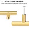 Goldenwarm Pack of 15 Brushed Brass Cabinet Handles Dresser Pulls Gold 96mm Bar Handles for Kitchen Cupboard - LS201GD96 Modern Furniture Hardware Bedroom Closet Door Pulls, 3-3/4'' Hole Centers