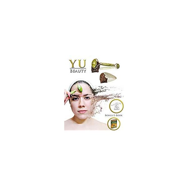 Jade Roller and Gua Sha Face Tool Massage Set | Dual Quartz Stone Facial Chi Massager By Yu Beauty