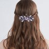 Sankuwen Peacock Rhinestone Hairpin Luxury Crystal Hair Barrette Clip(Purple)