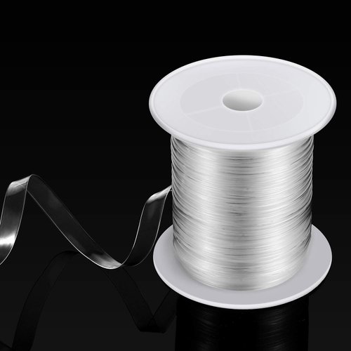 BBTO Clear Elastic Strap Lightweight Elastic Clear Bra Strap for Cloth Sewing Project (16 Yards x 0.12 Inch)