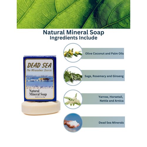 Malki Dead Sea Products Natural Mineral Bar Soap | Natural Body & Face Wash | SLS-Free, Paraben-Free, Skin-Loving Formula | Soothe Acne, Eczema, and Psoriasis Naturally
