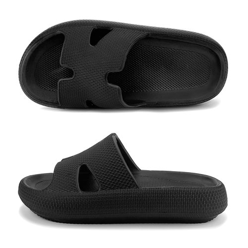 Cloud Slides for Women Cushion Recovery Pillow Sandals with Arch Support, Memory Foam House Shower Slippers for Woman, Platform H-Starp Non-Slip Comfort Sandal