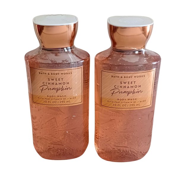 Bath & Body Works Shea + Vitamin E Shower Gel, Set of 2, 10oz Each (Sweet Cinnamon Pumpkin)