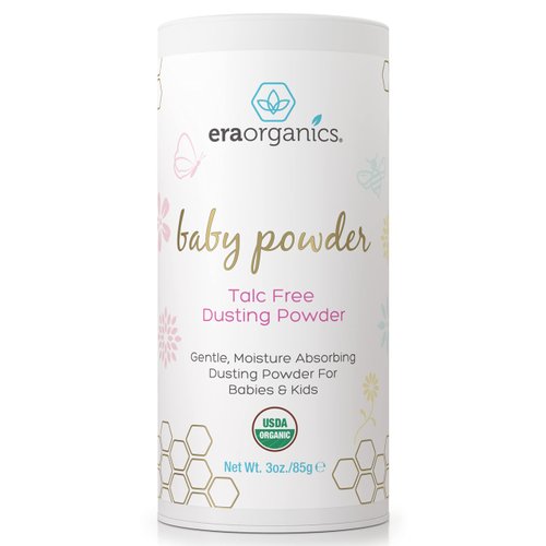 USDA Organic Baby Powder Talc-Free Dusting Powder - Soothing Organic Arrowroot, Calendula and Cornstarch Baby Powder for Newborn, Babies and Toddlers - Made in USA - 3oz/85g
