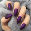 MISUD 100Pcs/Box Stiletto Fake Nails Purple Matte Medium Length Artificial Nails 10 Sizes Full Cover Press on Manicure Art Nails Tips for Charming Women and Girls - Violet