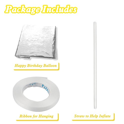 Silver Happy Birthday Banner for Men Women Happy Birthday Balloon Letters Happy Birthday Sign Happy Birthday Balloons for Happy Birthday Decorations Balloons for Birthday Party Supplies Birthday Decor