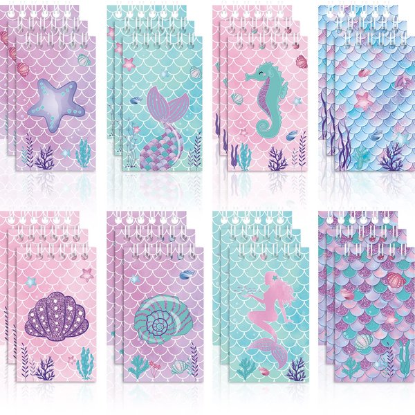Dianelhall 24 Pcs Mini Notebooks Party Favors Mini Spiral Notepads Party Supplies for Boys Girls Kids Birthday Party Piñata Fillers School Classroom Gifts Supplies