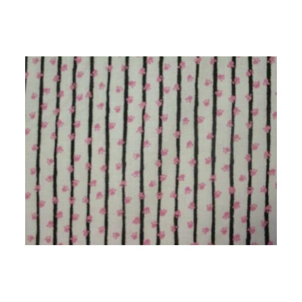 Paws Prints Mini Dog CAT Dogs Cats Pink Stripe MASK Digital Cotton Fabric Fat QuarterFABRIC