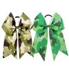 Camo Cheer Bow 7" Cheer Bows Camouflage Ponytail Hair Ties Ponytail Holder Ribbon Accessories.(FQ4) (A)