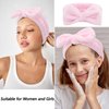 VELSCRUN 6 Pack Spa Headband, Makeup Headband, Face Wash Headband, Skincare Headbands, Pink Sponge Hair Band Bow Tie Spa Headband for Washing Face Wristband Set Hair Accessories for Women Girls Gifts