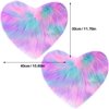 Mudder 2 Pieces Heart Shaped Rug Fluffy Faux Area Rug Bushy Room Carpet for Home Living Room Sofa Floor Bedroom, 12 x 16 Inch(Pink, Purple, Green)