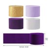 AIM & GGKK Purple Gold and White Party Crepe Paper Streamers 1.8 Inch Widening 8 Rolls Party Streamer Festival Party Decorations,a roll of 25m/82ft Per Volume for Purple Gold Party