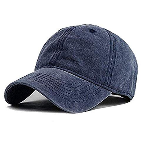 Aedvoouer Men Women Baseball Cap Vintage Washed Distressed Hats Twill Plain Adjustable Dad-Hat,BC-Navy