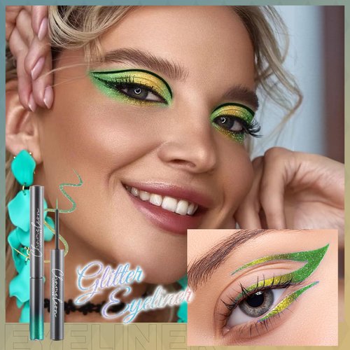 Liquid Eyeliner,Waterproof Eyeliner,6 Colors Chameleon Glitter Eyeliner Liquid Liner Set,Metallic Shades Multichrome Eyeliner Pen,24H Long-Lasting Anti-Smudge Eye Makeup Gifts for Girl