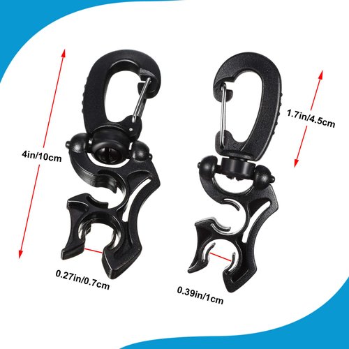 Weewooday 3 Pieces Diving Hose Holder Clip Diving Double BCD Hose Clip with Snap Hook Buckle for Dive Snorkeling Accessories