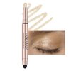 DekRion Eyeshadow Stick, Shimmer-Cream Eye Shadow Pencil, Eye Shadow Sticks Long-Lasting Waterproof, Glitter Eyeshadows Stick with Soft Brush for Eyeshadows Makeup(02Champagne-gold)