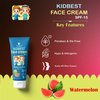 HealthBest Kidbest Face Cream for Kids, SPF 15, Safe for Sensitive Skin & Unscetened, Tear, Paraben, SLS free, Watermelon Flavor, 50ml