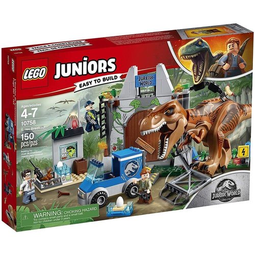 LEGO Juniors/4+ Jurassic World T. rex Breakout 10758 Building Kit (150 Pieces)