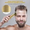 Professional Electric Pro Li Outliner, 0mm Baldheaded Hair Clippers for Men Barber Grooming Cordless Rechargeable Close Cutting T-Blade Trimmer Haircutting Beard Shaver Barber (Gold)