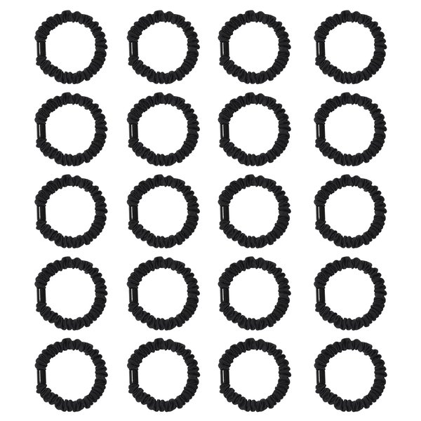 Nothstein 20Pcs Small Mini Satin Scrunchies Skinny Hair Ties for Women Girls | Black Hair Elastic Bands Ponytail Holder for Thick Thin Curly Hair | Softer Scrunchy Hair Accessories