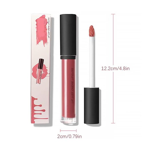 3 Color Cream Lip Gloss, 2024 Long-Lasting Moisturizing Velvet Lip Lipstick, Non-Stick to Cup, Waterproof, Hydrating Lip Tint Natural Jelly Lipstick (01#, 05#，07#,1.2 Fl Oz/Pcs)