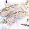 Wecoe 12pcs Headbands for Women Plain Headbands Flower Headbands Floral Headbands Checked Plaid Printed Headbands Y2K Summer Headbands Women Girls Diy Costume Accessories Diademas Coreanas Para Mujer