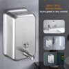 VANNSOO Commercial Wall Mount Stainless Steel Soap Dispenser, Corrosion Proof Lining Liquid Hand Sanitizer Dispenser Bathroom 1100ml / 37oz. (Vertical)