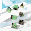 Sharp Edge DND Dice Set Handmade 7 Accessories Dice for Dungeons and Dragons TTRPG Games, Multi-Sided RPG Polyhedral Resin Sharp Edge Dice Roleplaying Games Shadowrun Pathfinder MTG(Gradient Green)